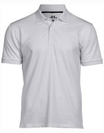 Tee Jays Nachhaltiges Kurzarm-Poloshirt mit Elasthan, Black L, TJ07000 – White