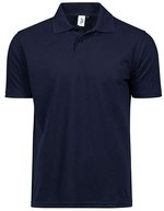 Tee Jays Bio-Baumwoll-Poloshirt mit Flachstrick-Kragen, Black XS, TJ1200 – Navy