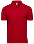 Tee Jays Bio-Baumwoll-Poloshirt mit Flachstrick-Kragen, Black 5XL, TJ1200 – Red