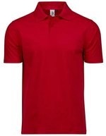 Tee Jays Bio-Baumwoll-Poloshirt mit Flachstrick-Kragen, Black XS, TJ1200 – Red