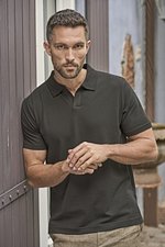 Tee Jays Bio-Baumwolle V-Ausschnitt Polo mit Stretch, Black S, TJ1404 – Bild 1