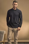 Tee Jays Langarm-Polo aus Bio-Baumwolle mit Elasthan, Black S, TJ1406 – Bild 2