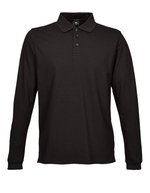 Tee Jays Langarm-Polo aus Bio-Baumwolle mit Elasthan – Black