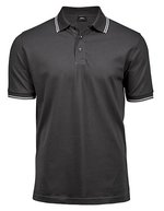 Tee Jays Bio-Baumwolle Stretch Polo mit Kragen in – Dark Grey (Solid)/White