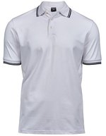 Tee Jays Bio-Baumwolle Stretch Polo mit Kragen in – White/Navy