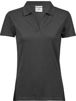 Women´s Luxury Stretch V-Neck Polo – Dark Grey (Solid)