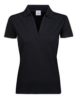 Women´s Luxury Stretch V-Neck Polo – Black