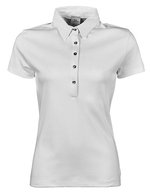 Tee Jays Pima-Baumwoll Polo mit tailliertem Schnitt, Black S, TJ1441 – Bianco