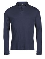 Pima Cotton Long Sleeve Polo – Navy