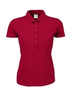 Tee Jays Bio-Baumwoll-Polo mit tailliertem Schnitt, Black S, TJ145 – Rosso profondo