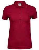Tee Jays Bio-Baumwoll-Polo mit tailliertem Schnitt, Black S, TJ145 – Rosso