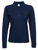Tee Jays Langarm-Polo aus Bio-Baumwolle mit Stretch – Navy