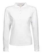 Tee Jays Langarm-Polo aus Bio-Baumwolle mit Stretch – White