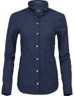 Tee Jays Langarmhemd aus 100% Baumwolle, Shaped Fit, Light Blue XL, TJ4001 – Blu navy