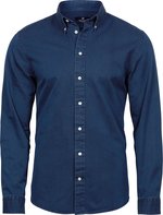 Tee Jays Dunkelblaues Langarmhemd mit Button-Down-Kragen, Indigo S, TJ4002 – Bild 3