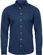 Tee Jays Dunkelblaues Langarmhemd mit Button-Down-Kragen, Indigo S, TJ4002 – Bild 2