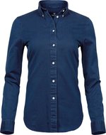 Tee Jays Langarm-Shirt aus Twill mit Button-Down-Kragen, Indigo XS, TJ4003 – Bild 3