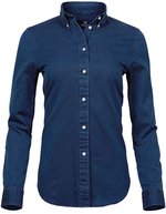 Tee Jays Langarm-Shirt aus Twill mit Button-Down-Kragen, Indigo XS, TJ4003 – Bild 2
