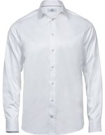 Tee Jays Langarm-Hemd 100% Baumwolle Twill für Herren, Light Blue S, TJ4020 – Bianco