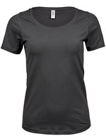 Tee Jays Slim-Fit T-Shirt aus Baumwolle, Black S, TJ450 – Gris fonce (Uni)