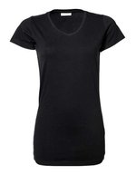 Tee Jays V-Neck T-Shirt Extra Lang für Damen, Black XS, TJ455 – Bild 2