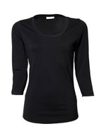 Tee Jays Stretch T-Shirt 3/4 Ärmel für Damen, Black S, TJ460 – Bild 2