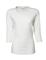 Tee Jays Stretch T-Shirt 3/4 Ärmel für Damen, Black S, TJ460 – Bianco
