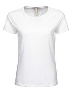 Tee Jays T-Shirt aus Bio-Baumwolle, Slim-Schnitt für Damen, Black S, TJ5001 – White