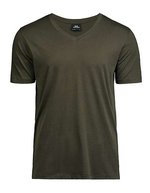 Tee Jays T-Shirt V-Ausschnitt Bio-Baumwolle für Herren, Black S, TJ5004 – Dark Olive