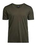 Tee Jays T-Shirt V-Ausschnitt Bio-Baumwolle für Herren, Dark Olive L, TJ5004 – Bild 2