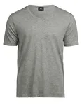 Tee Jays T-Shirt V-Ausschnitt Bio-Baumwolle für Herren, Black S, TJ5004 – Heather Grey