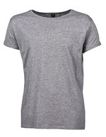 Tee Jays Modisches Roll-Up T-Shirt aus Baumwolle, Black S, TJ5062 – Melange Grigio