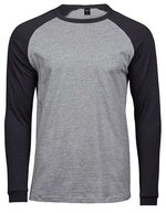 Tee Jays Langarm-Raglan T-Shirt aus Baumwolle, Heather/Black S, TJ5072 – Bild 1