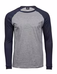 Tee Jays Langarm-Raglan T-Shirt aus Baumwolle, Heather/Black S, TJ5072 – Bild 3
