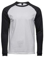 Tee Jays Langarm-Raglan T-Shirt aus Baumwolle, Heather/Black S, TJ5072 – Bianco/Nero