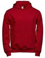 Tee Jays Junior Power Hoodie aus Bio-Baumwolle, Black 4/6, TJ5102K – Red