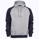 Tee Jays Two-Tone Hoodie with Raglan Cut, Heather Grey/Dark Grey (Solid) S, TJ5432 – Heather Grey/Navy