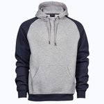 Tee Jays Zweifarbiger Hoodie mit Raglan-Schnitt, Heather Grey/Dark Grey (Solid) S, TJ5432 – Heather Grey/Navy