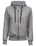 Tee Jays Sweatshirt mit doppellagiger Kapuze für Damen, Black S, TJ5436N – Heather Grey