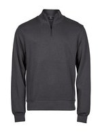 Tee Jays Rippstrick Interlock Halbzip-Pullover, Black S, TJ5506 – Gris fonce (Uni)