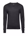 Tee Jays V-Ausschnitt Strickpullover Merino-Polyacryl für Herren, Black S, TJ6001 – Bild 3