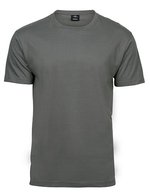 Tee Jays Baumwoll-T-Shirt mit 2-lagigem Kragen, Dark Grey (Solid) L, TJ8000 – Powder Grey