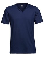 Tee Jays V-Ausschnitt T-Shirt aus Baumwolle, White S, TJ8006 – Blu navy