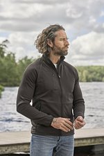 Tee Jays Stretch Fleecejacke mit Stehkragen, Black S, TJ91000 – Bild 1