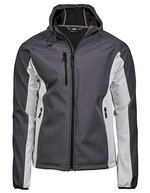 Tee Jays Leichte Softshell-Hoodiejacke mit Kapuze, Black/Dark Grey (Solid) S, TJ9514N – Dark Grey (Solid)/Off White