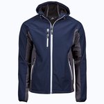 Tee Jays Leichte Softshell-Hoodiejacke mit Kapuze, Black/Dark Grey (Solid) S, TJ9514N – Marine/Gris fonce (Uni)