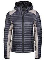 Crossover-Jacke mit Kapuze und Wattierung – Space Grey/Grey Melange