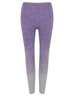 Tombo Nahtlose High-Stretch-Leggings mit Farbverlauf – Purple - Light Grey Marl