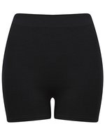 Tombo Nahtlose Stretch-Shorts mit hohem Bund – Black