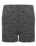 Tombo Nahtlose Stretch-Shorts mit hohem Bund – Dark Grey Marl